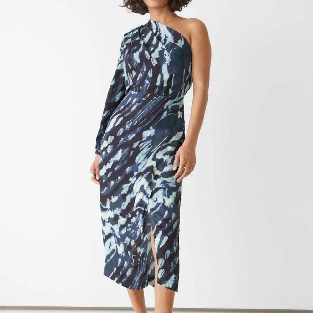 & Other Stories One Shoulder Midi Dress